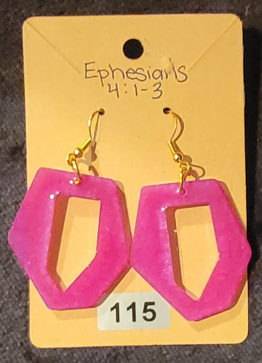 Unique Shaped 1 Earrings-Pink