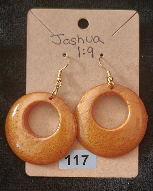 Large Circle Earrings-Golden Brown