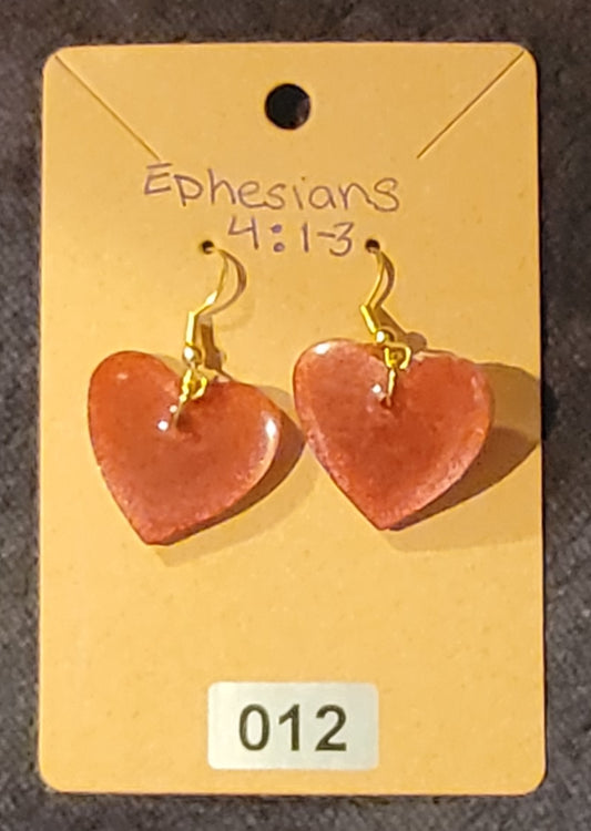 Large Heart Earrings-Red