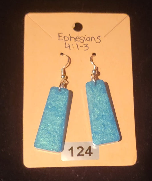 Large Rectangle 1 Earrings-Blue
