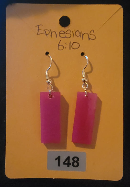 Rectangle Earrings-Pink