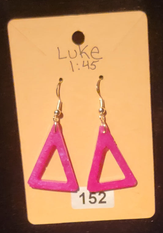 Triangle 3 Earrings-Pink