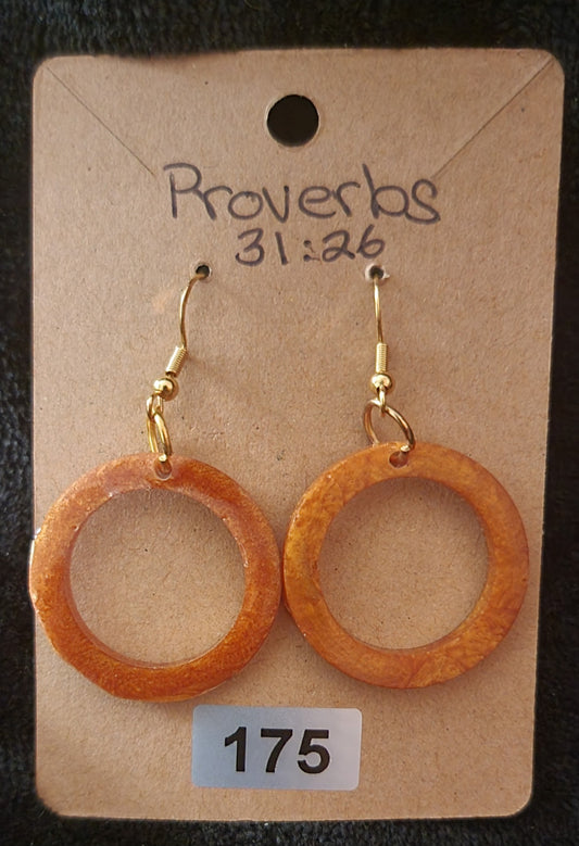 Circle 2 Earrings-Golden Brown