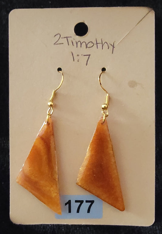 Triangle 2 Earrings-Golden Brown