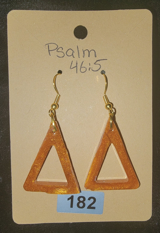 Triangle 3 Earring-Golden Brown