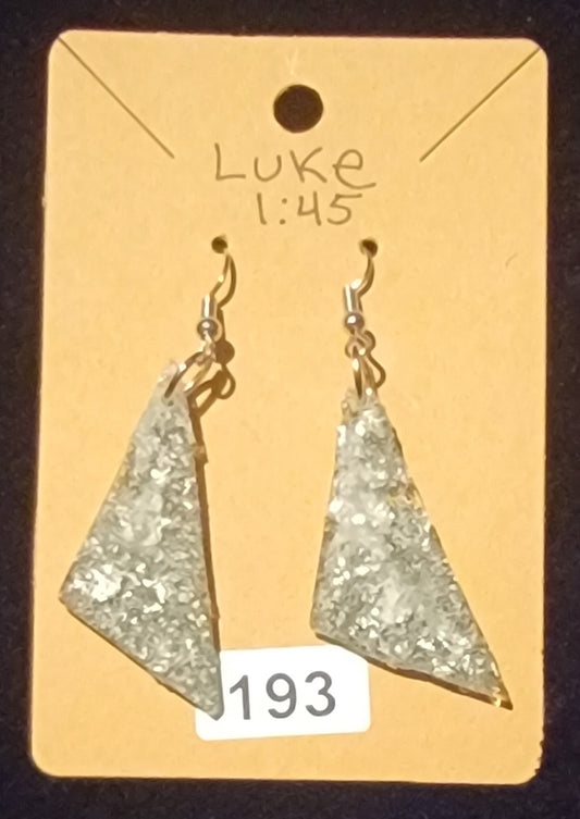 Triangle 2 Earrings- Silver Foil