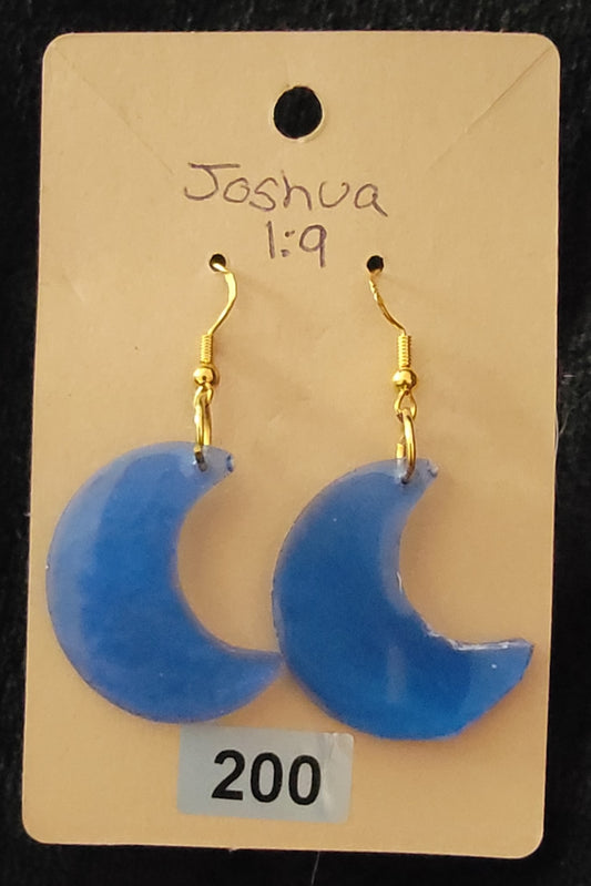 Moon Earrings-Dark Blue
