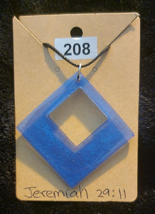 Large Square Necklace-Dark Blue