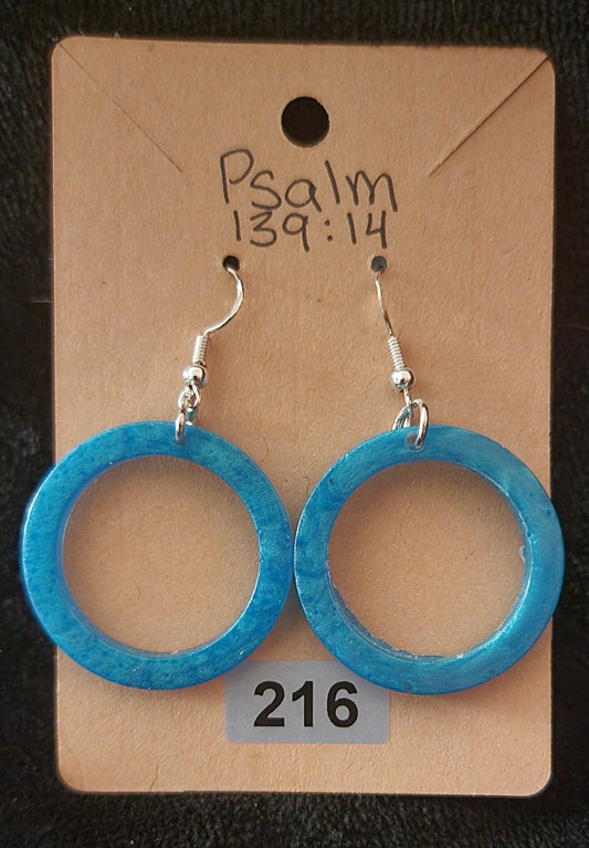 Circle 2 Earrings-Light Blue