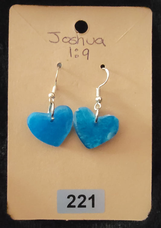 Heart Earrings-Blue