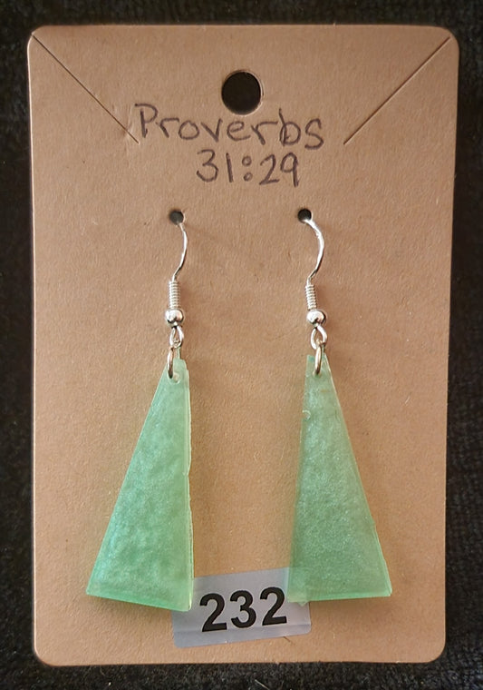 Triangle 1 Earrings-Light Green
