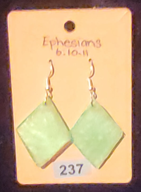Diamond Shaped 1 Earrings-Light Green