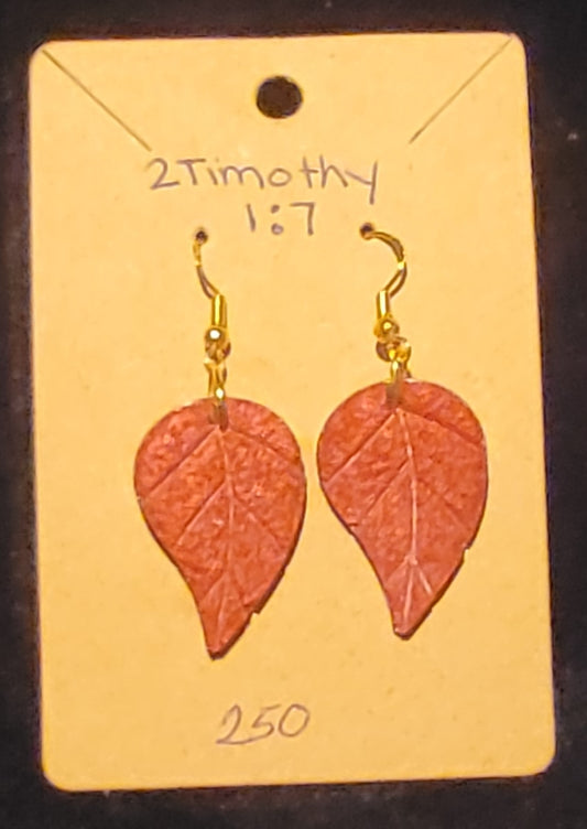 Leaf Earrings-Red
