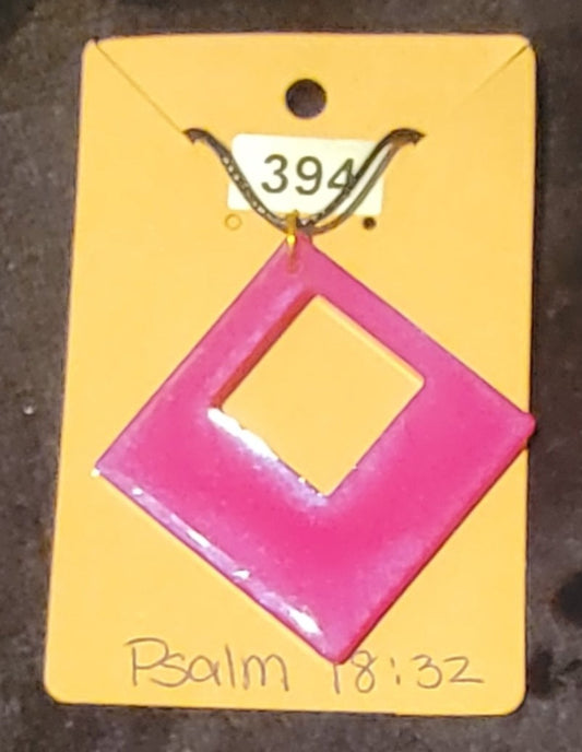 Large Square Necklace-Pink