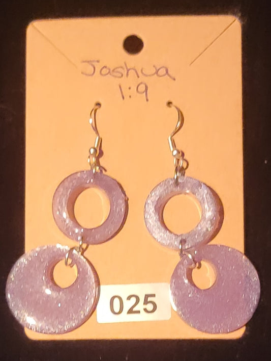 Double Circle Earrings- Light Purple