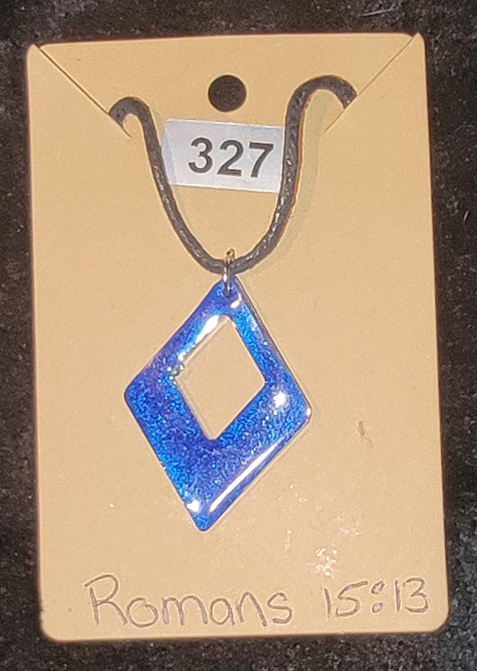 Diamond Shaped 2 Necklace-Dark Blue