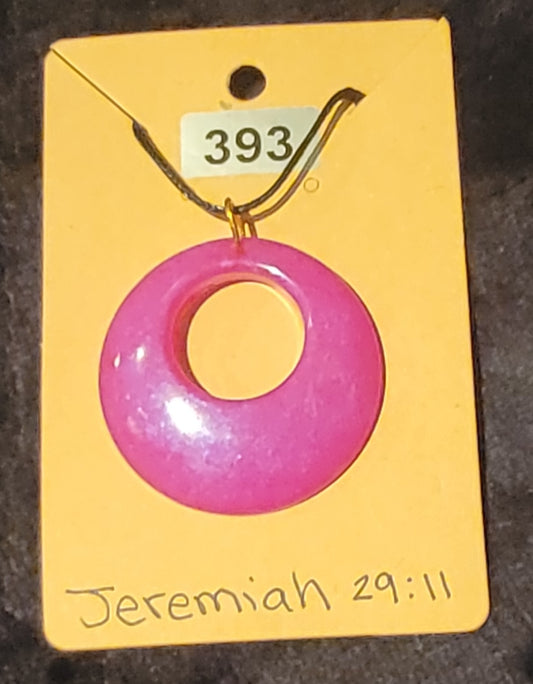 Large Circle Necklace-Pink