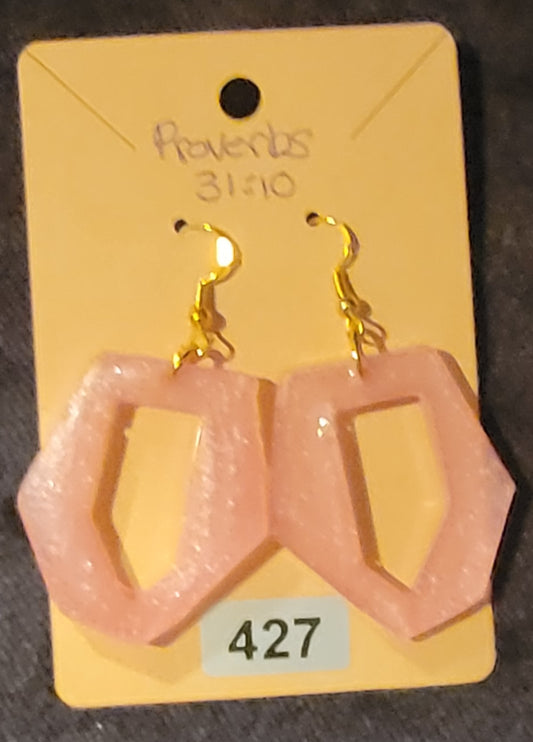 Unique Shaped 1 Earrings-Light Pink
