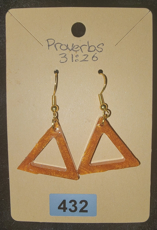 Triangle 4 Earrings-Golden Brown