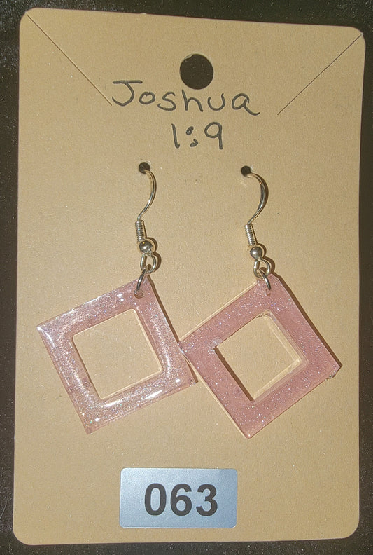 Square 1 Earrings-Light Pink