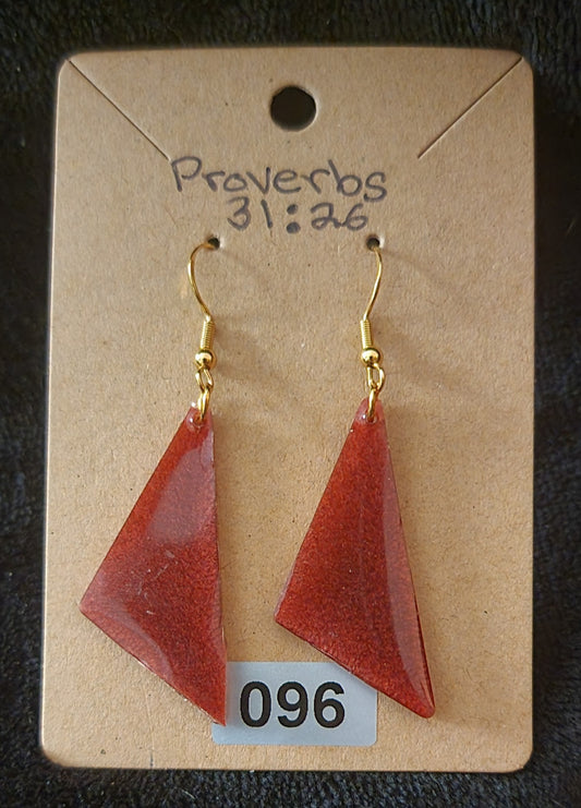 Triangle 2 Earrings-Red