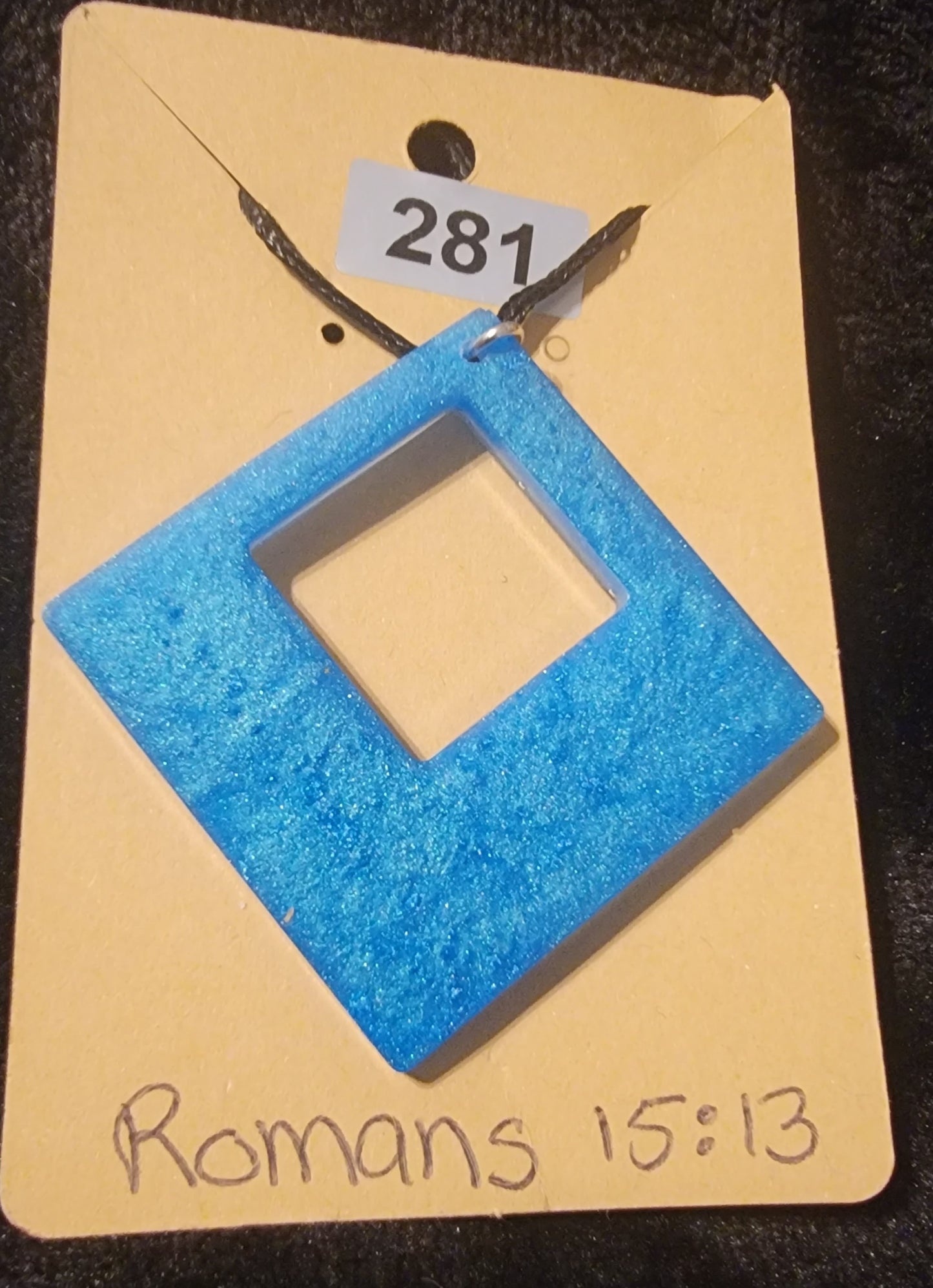 Large Square Necklace-Blue