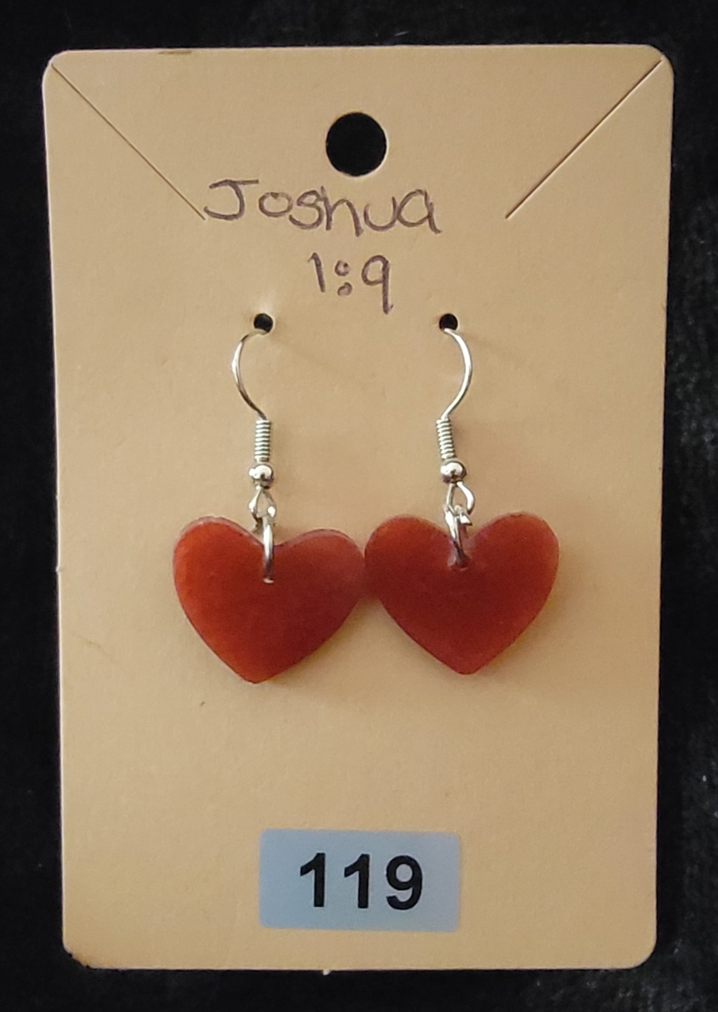 Heart Earrings- Red