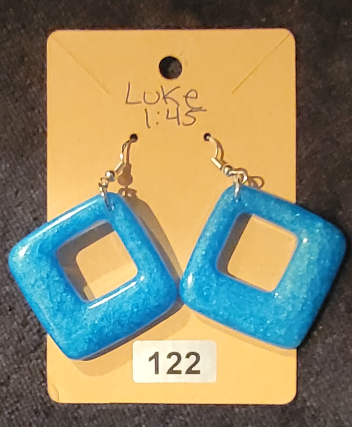 Square Earrings-Blue