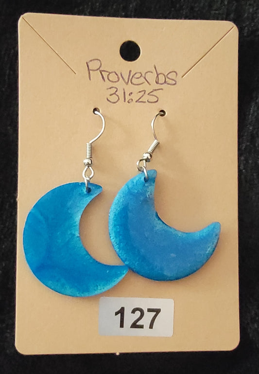 Moon Earrings-Blue