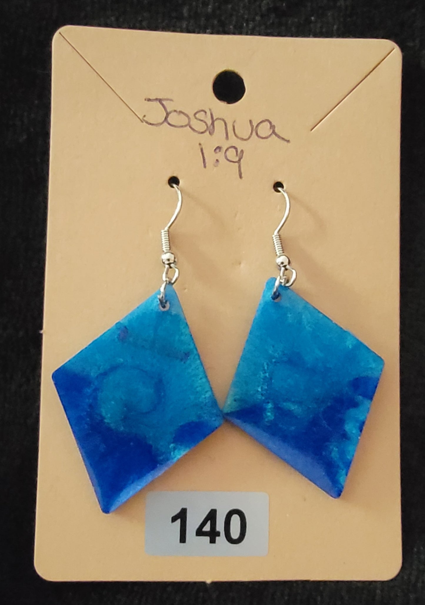 Diamond Shaped 1 Earrings-mix (Dark and Light Blue)