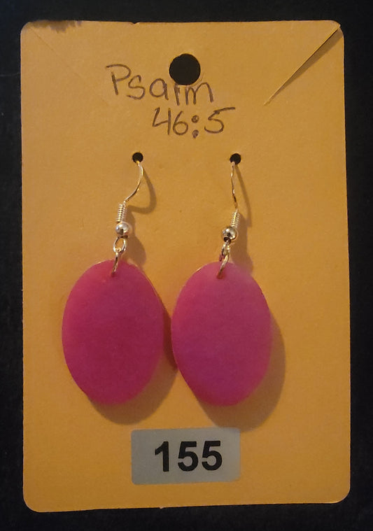 Oval Earrings-Pink