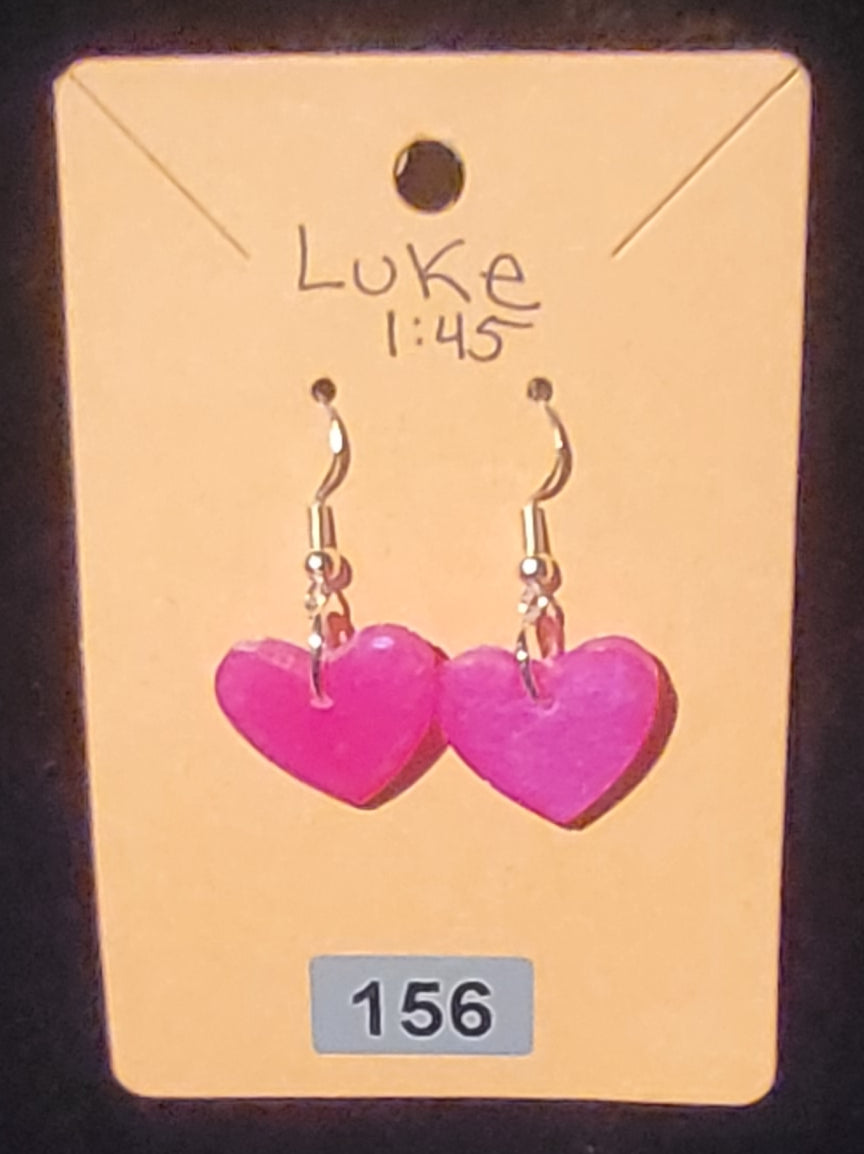 Heart Earrings-pink