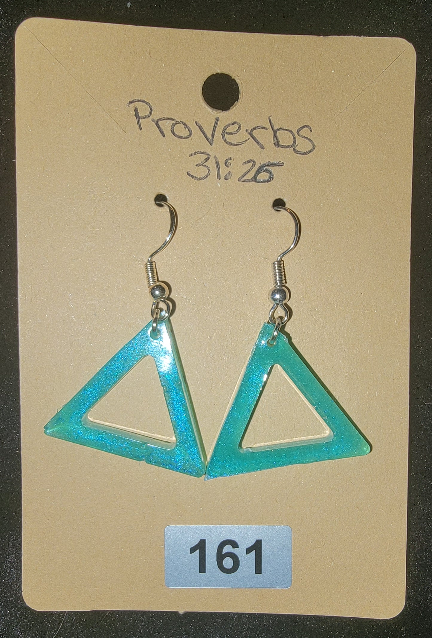 Triangle 4 Earrings-Teal