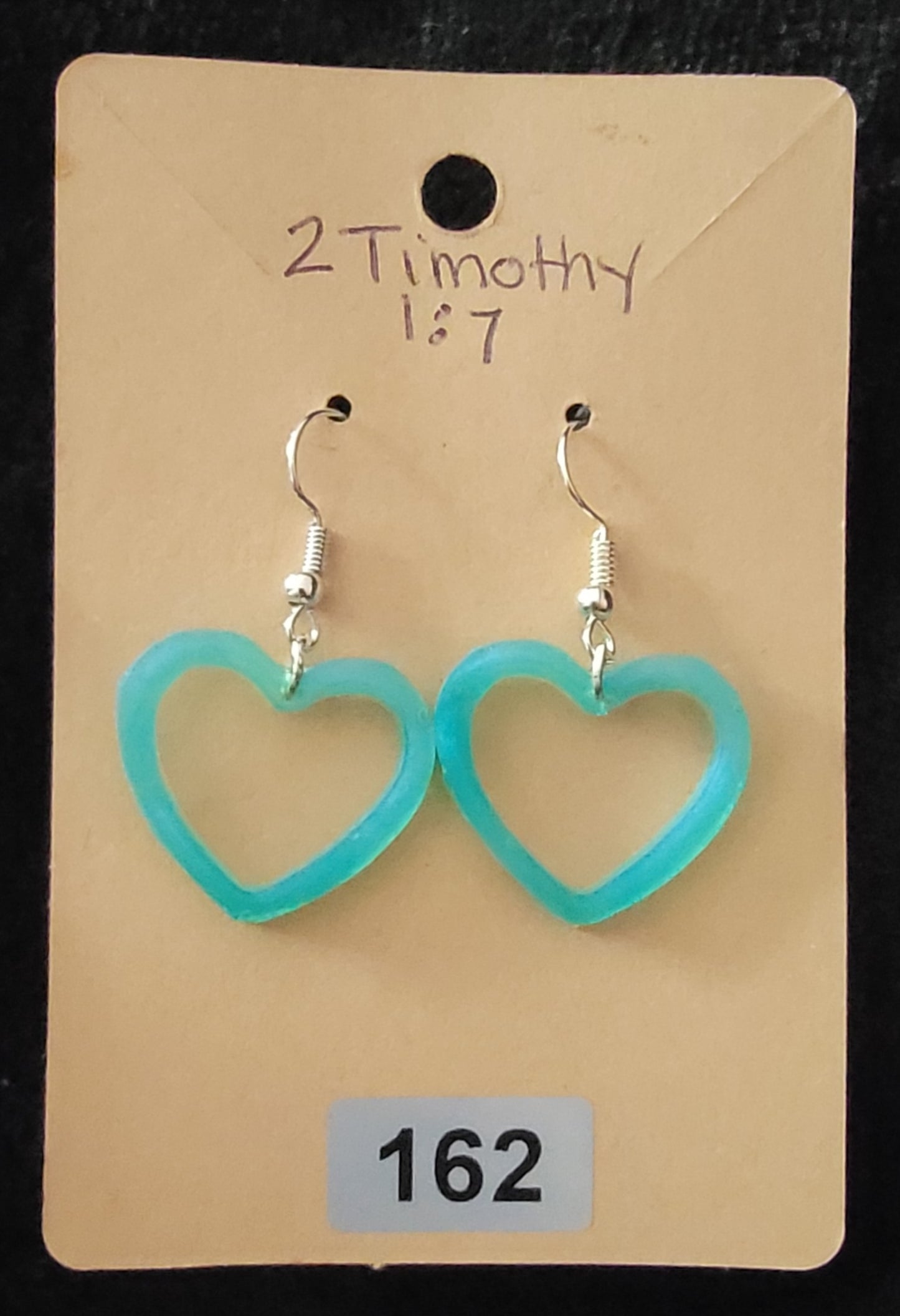 Heart 1 Earrings-Teal