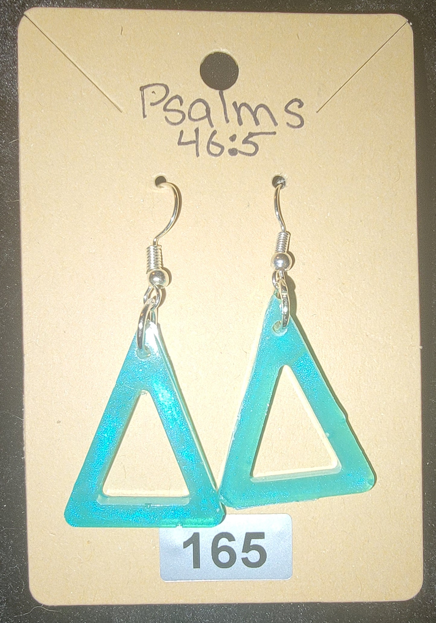 Triangle 3 Earrings-Teal