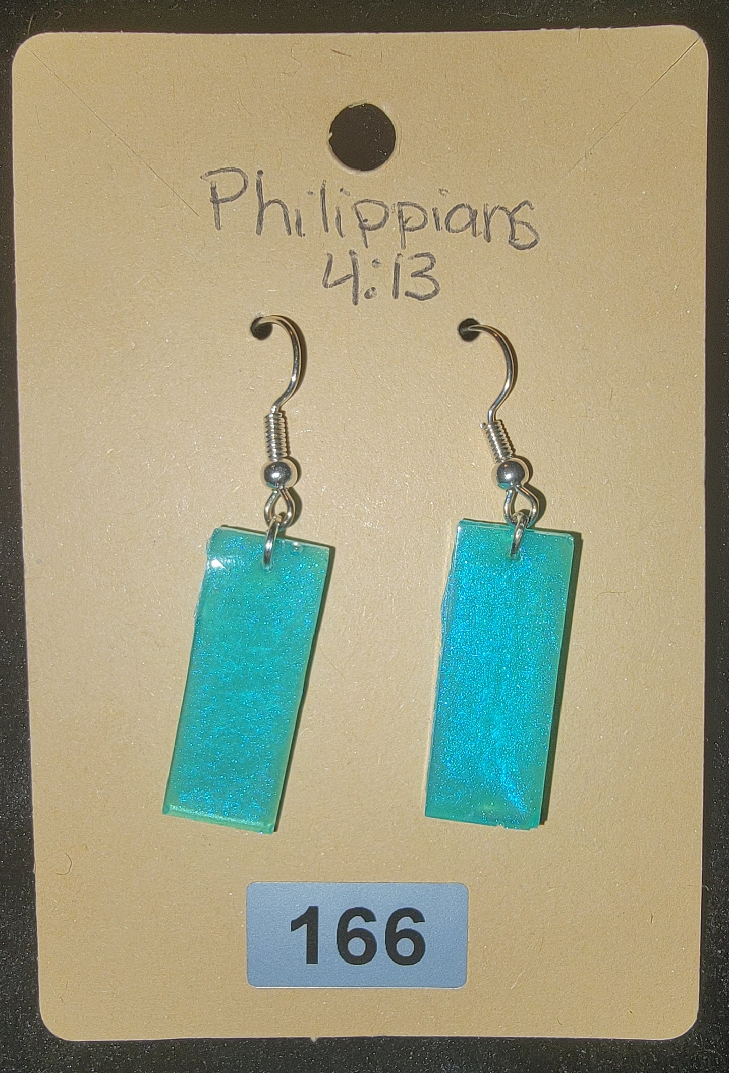 Rectangle Earrings-Teal