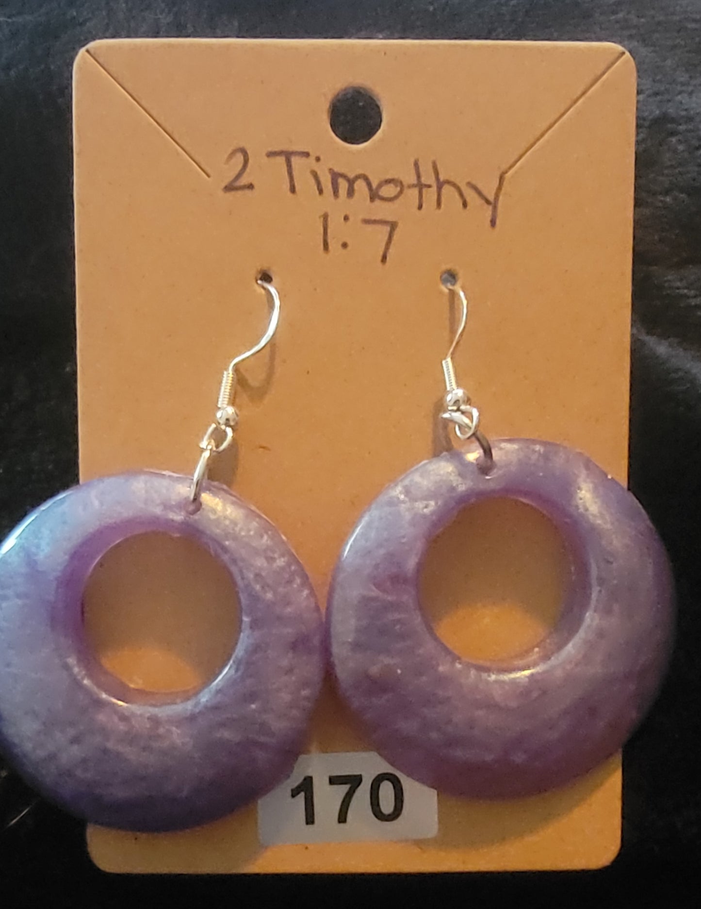 Large Circle Earrings-Light Purple