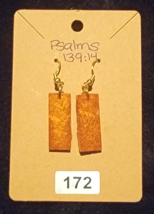 Rectangle Earrings-Golden Brown