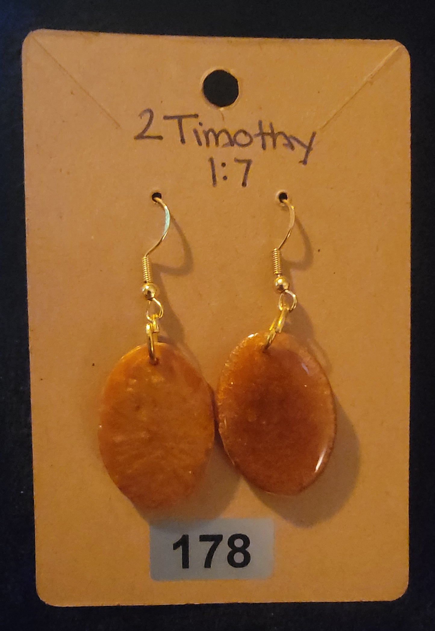 Oval Earrings-Golden Brown