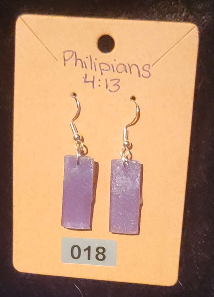 Rectangle Earrings-Light Purple