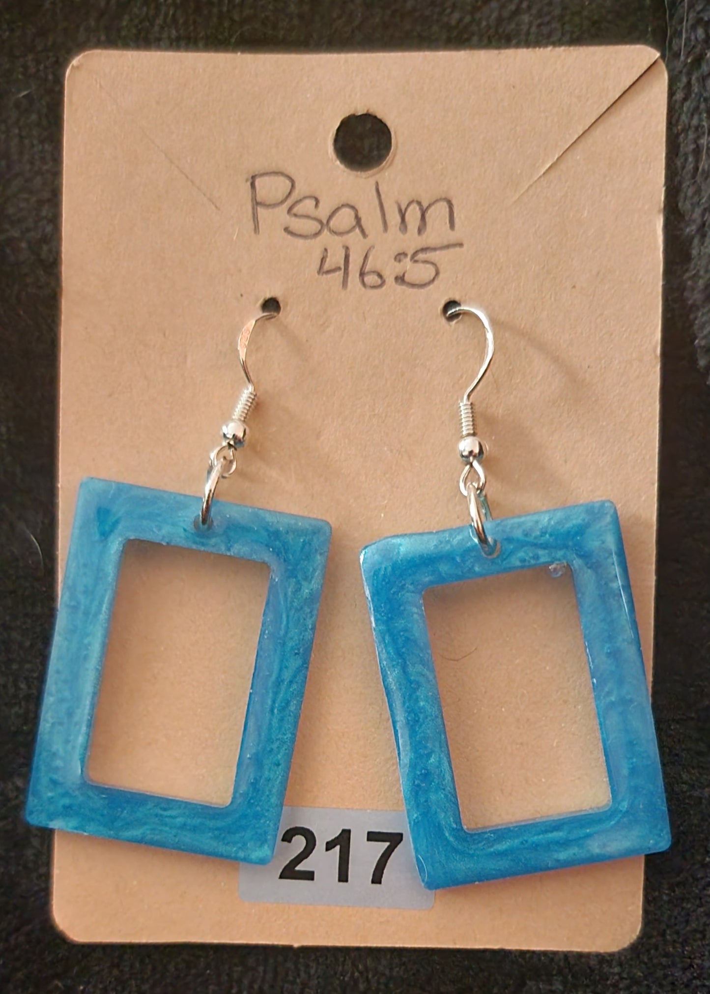 Large Rectangle Earrings-Blue