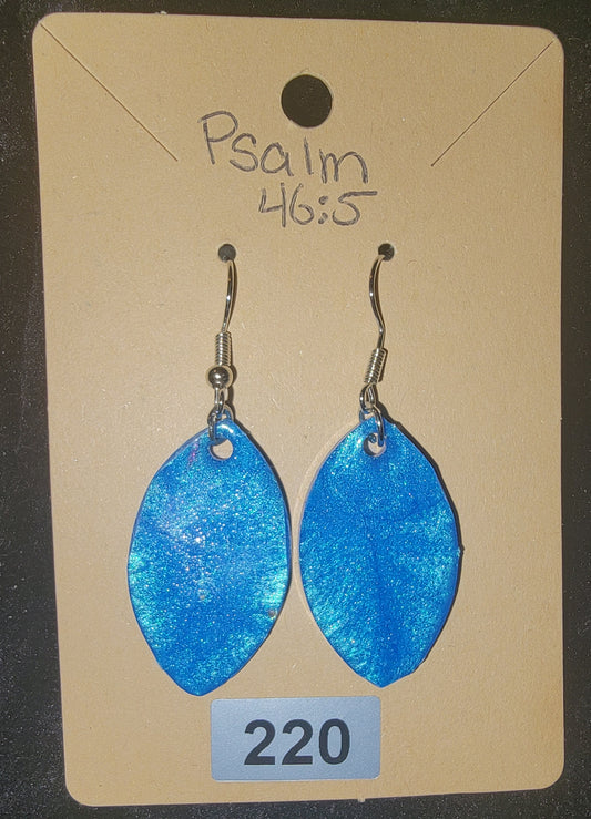 Oval Earrings-Blue