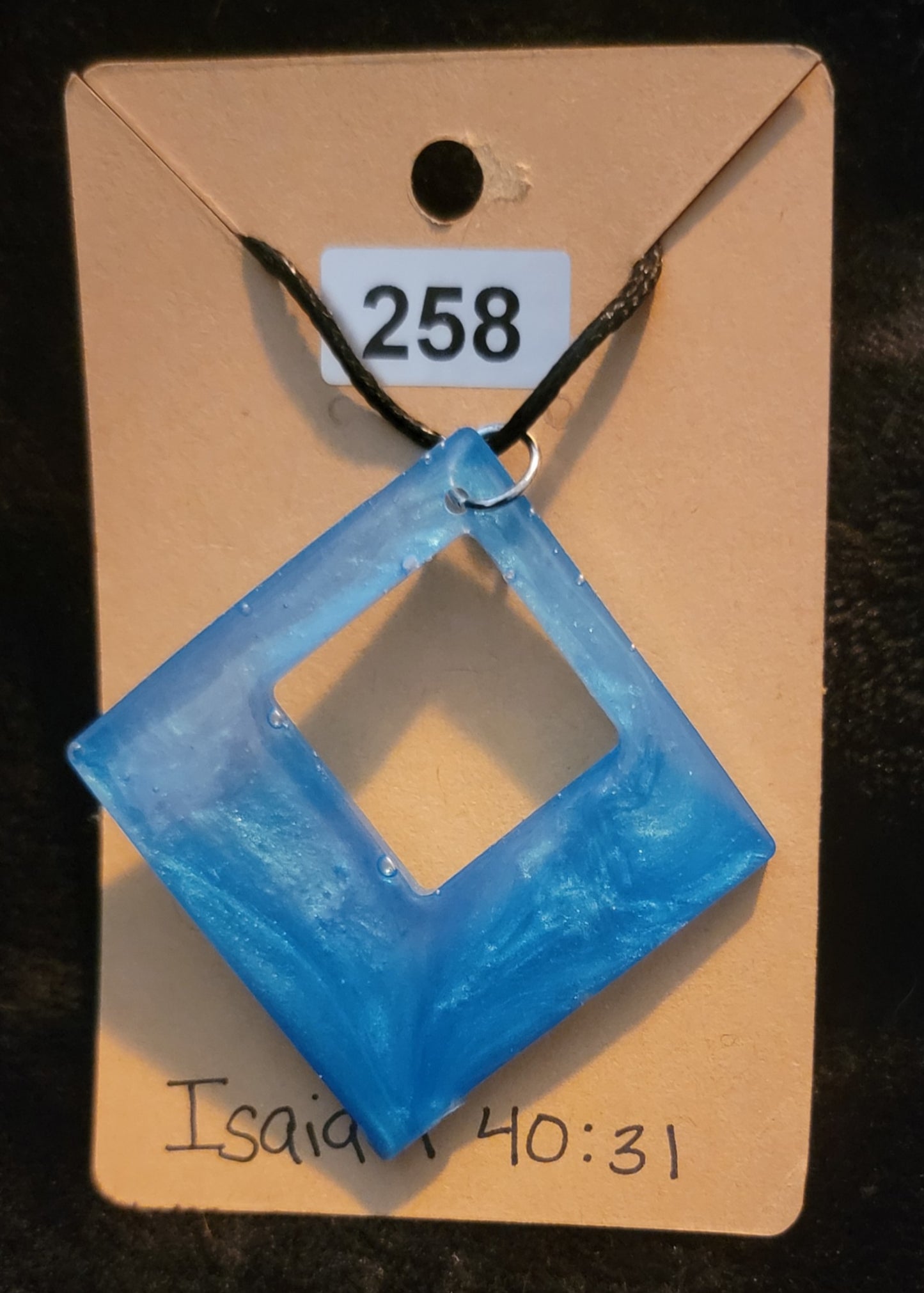 Large Square Necklace-Blue