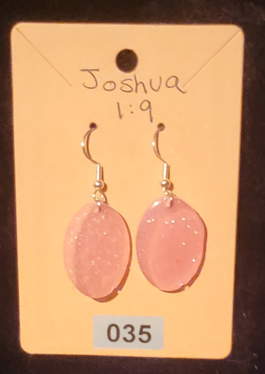 Oval Earrings-Light Pink