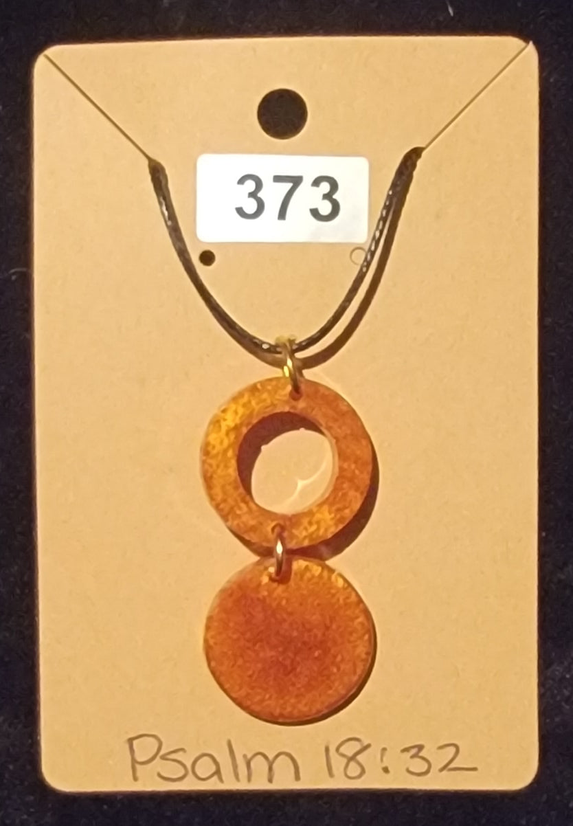 Double Circle Necklace-Golden Brown