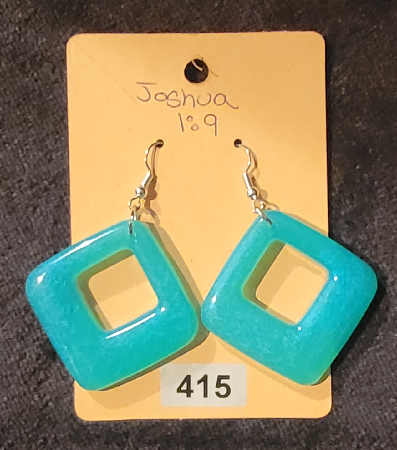 Square Earrings-Teal