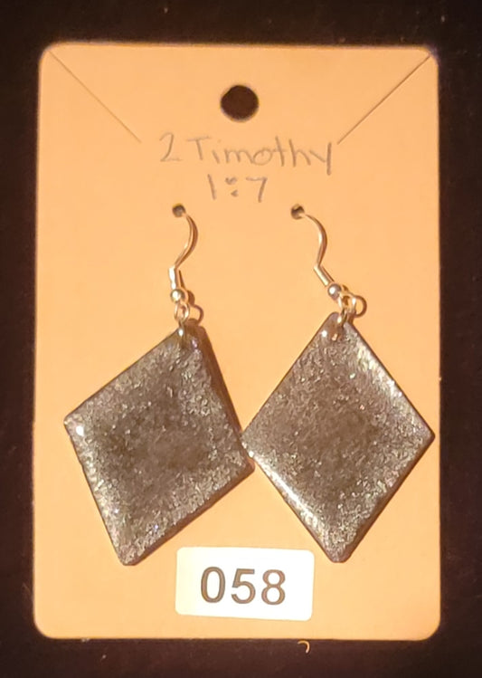 Diamond Shaped 1 Earrings-Black