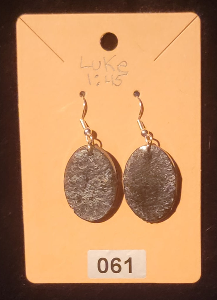 Oval Earrings-Black