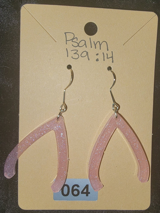 Wishbone Earrings-Light Pink