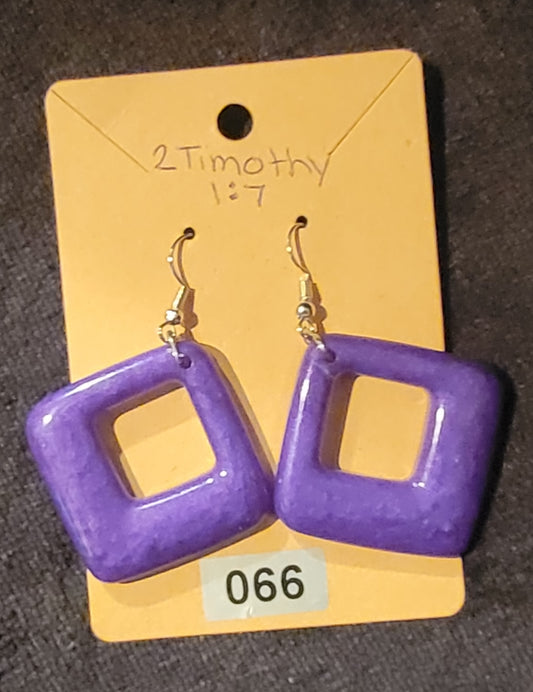 Square Earrings-Purple